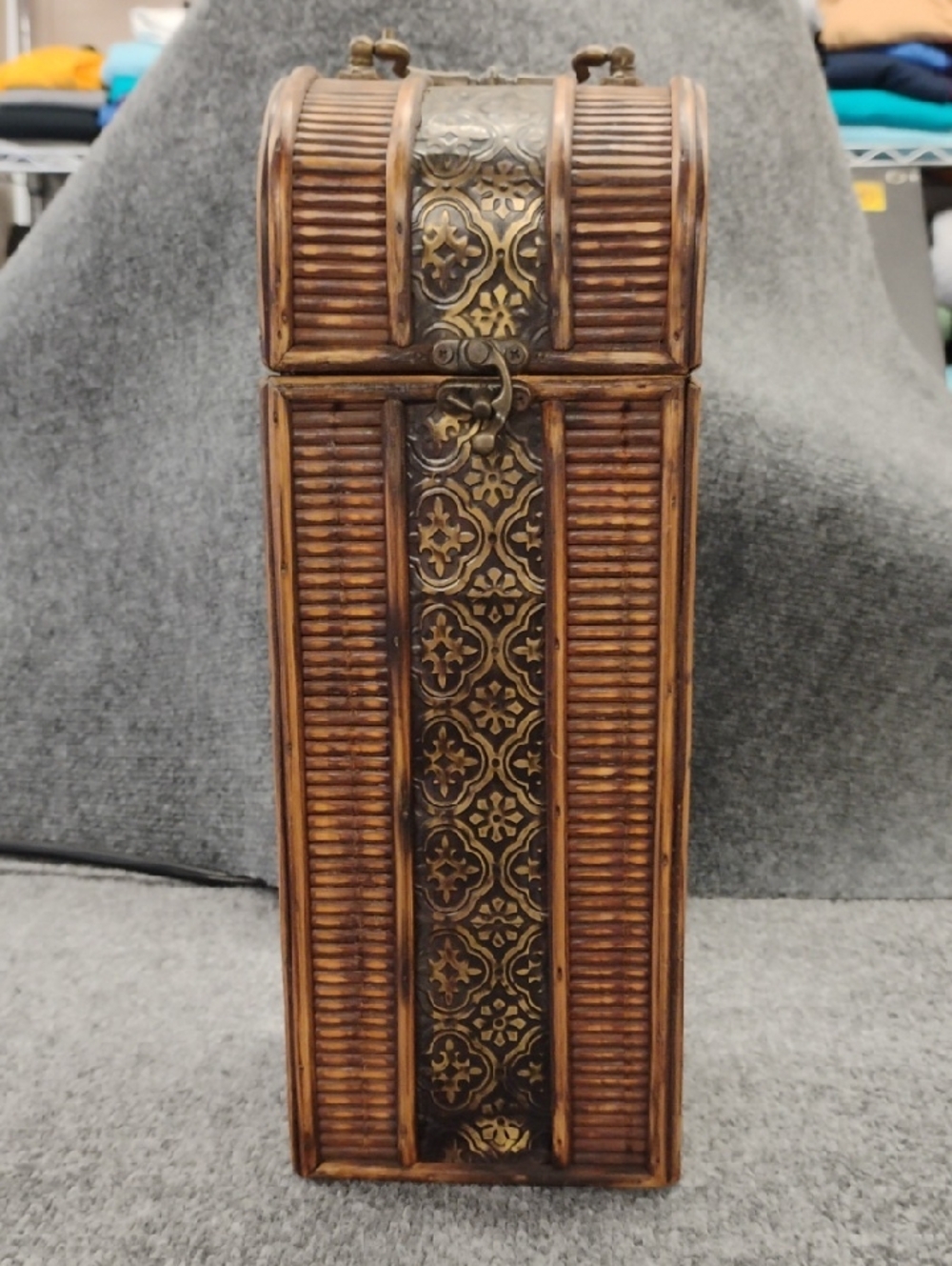 Decorative Brown and Gold Wooden Trinket Box - Home Accents